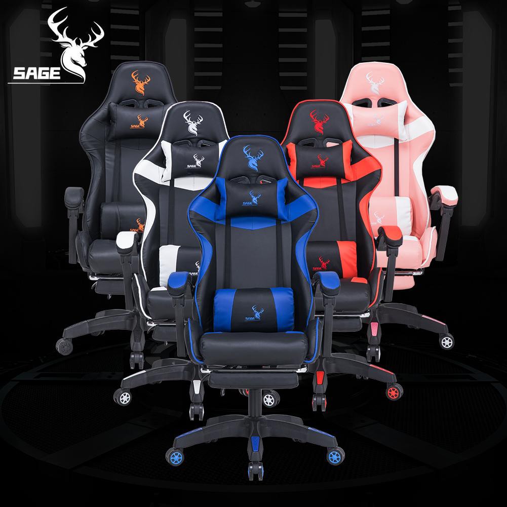 GAMING CHAIR SAGE SG-168 WITH FOOTREST KURSI GAMING