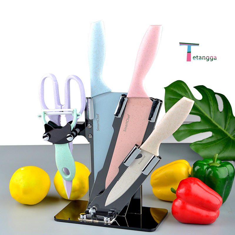 Pisau Dapur Set isi 6pcs Kitchen Knife Set Multicolor Knife Set Gift Premium 6in 1 TETANGGA VS-1817