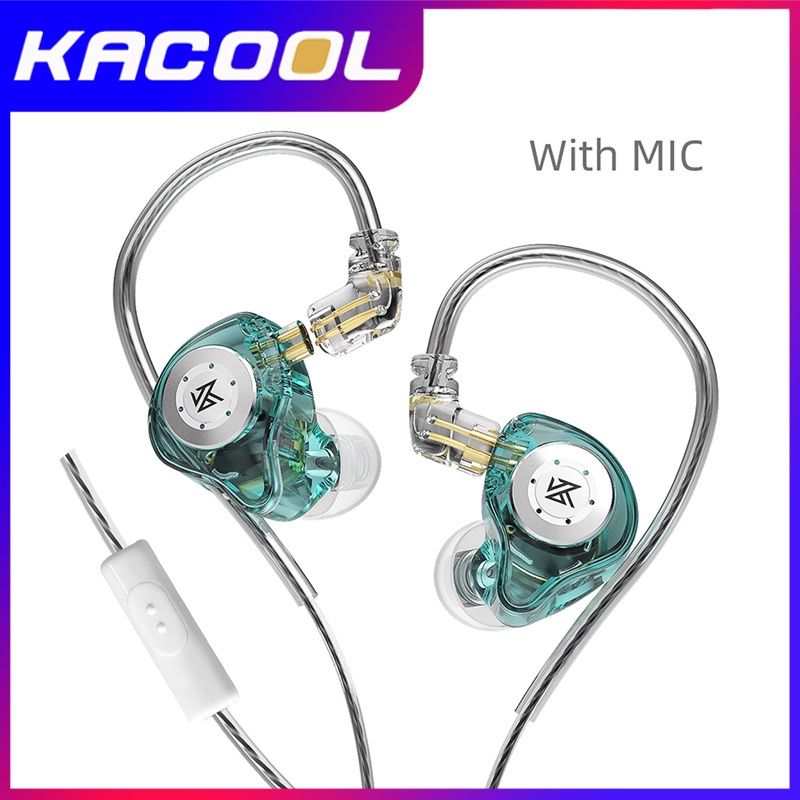 KZ EDX Pro Earphone Dinamis Di Telinga Monitor Hi Fi Kabel Headphone Bass Stereo Permainan Musik Penyumbat Telinga Kebisingan Membatalkan Headset-Cyan