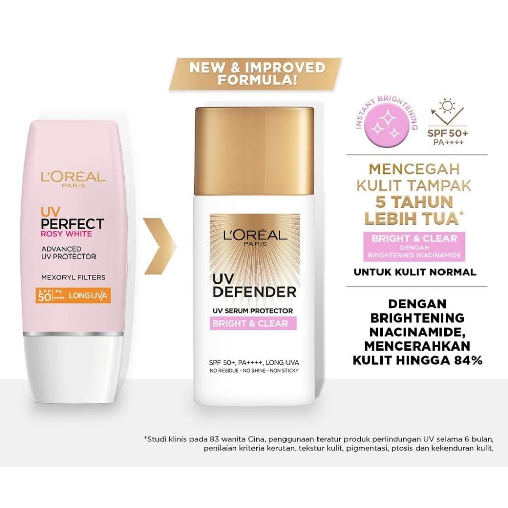 L'oreal Uv Defender Serum Protector Bright &amp; Clear