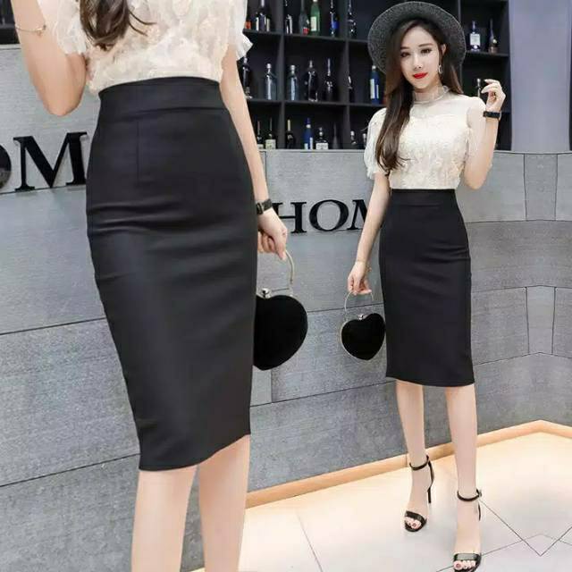 ROK SPAN PENDEK/ROK SPAN HITAM / Rok Kantor Hitam