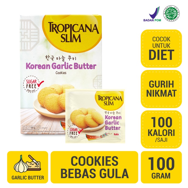 

Tropicana Slim Korean Garlic Butter Cookies - Cookies Bebas Gula 100 gr