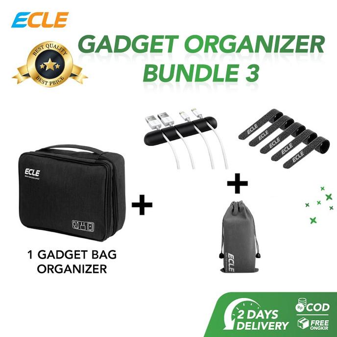 ECLE Gadget Organizer Bundle 3 - Hitam