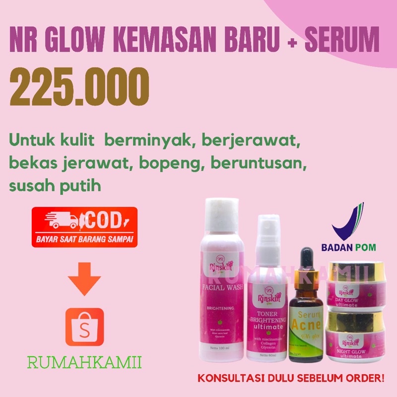 RJNSKIN Paket whitening serum - Skincare Glowing, Pemutih Wajah, Perawatan Wajah - Reseller NR Glow