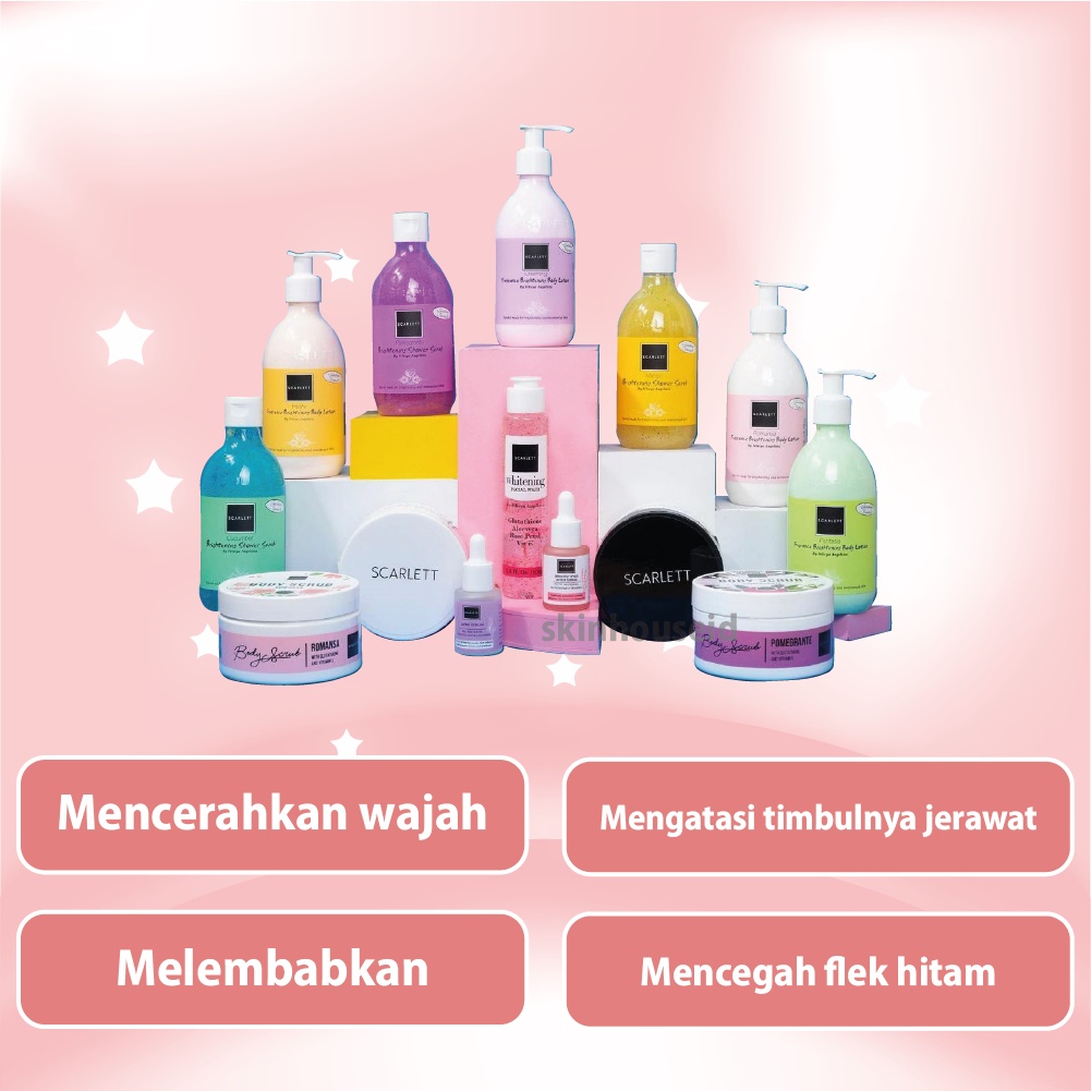 Skinhouseid Scarlett Whitening By Felicya Angelista Serum Acne Body Wash Scrub Lotion Skincare Pemutih Dan Pencerah Kulit