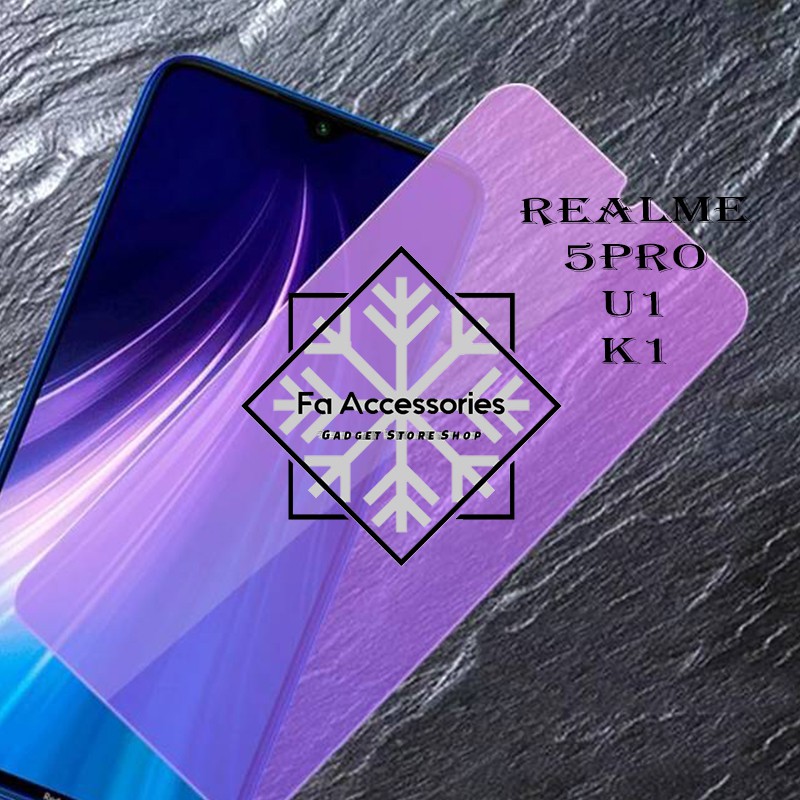 Tempered glass blue oppo realme 5 5pro pro u1 k1 antiradiasi blue light screen protector