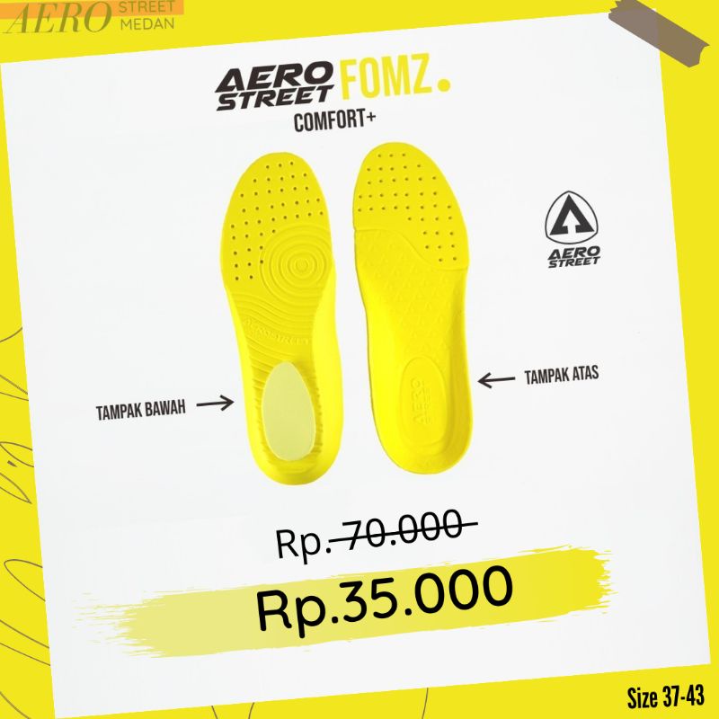 Aerostreet 37-43 Aerofomz  Insole Sepatu Sneakers Casual Sport Sekolah Pria Wanita Aero Street medan