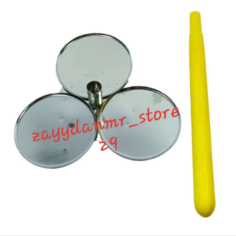 Cetakan peyek kacang stainless steel 3Lubang Diameter 8cm Anti lengket