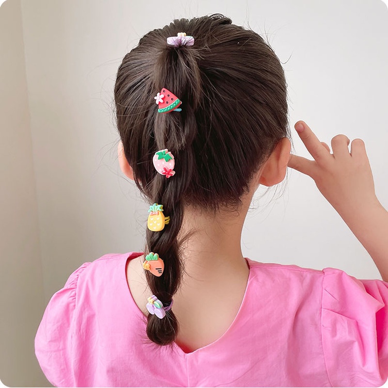 10 / 20Pcs / Set Ikat Rambut Ponytail Elastis Bahan Karet Gaya Korea Untuk Bayi Perempuan