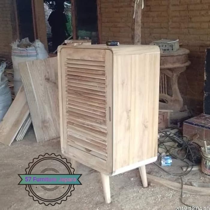 Lemari kecil retro - nakas laci kayu jati mentahan - Bedside Table