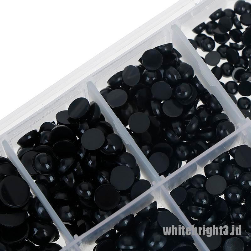 {white3} 760pcs Round flat black eyes plastic eyes for dolls making toys doll accessories