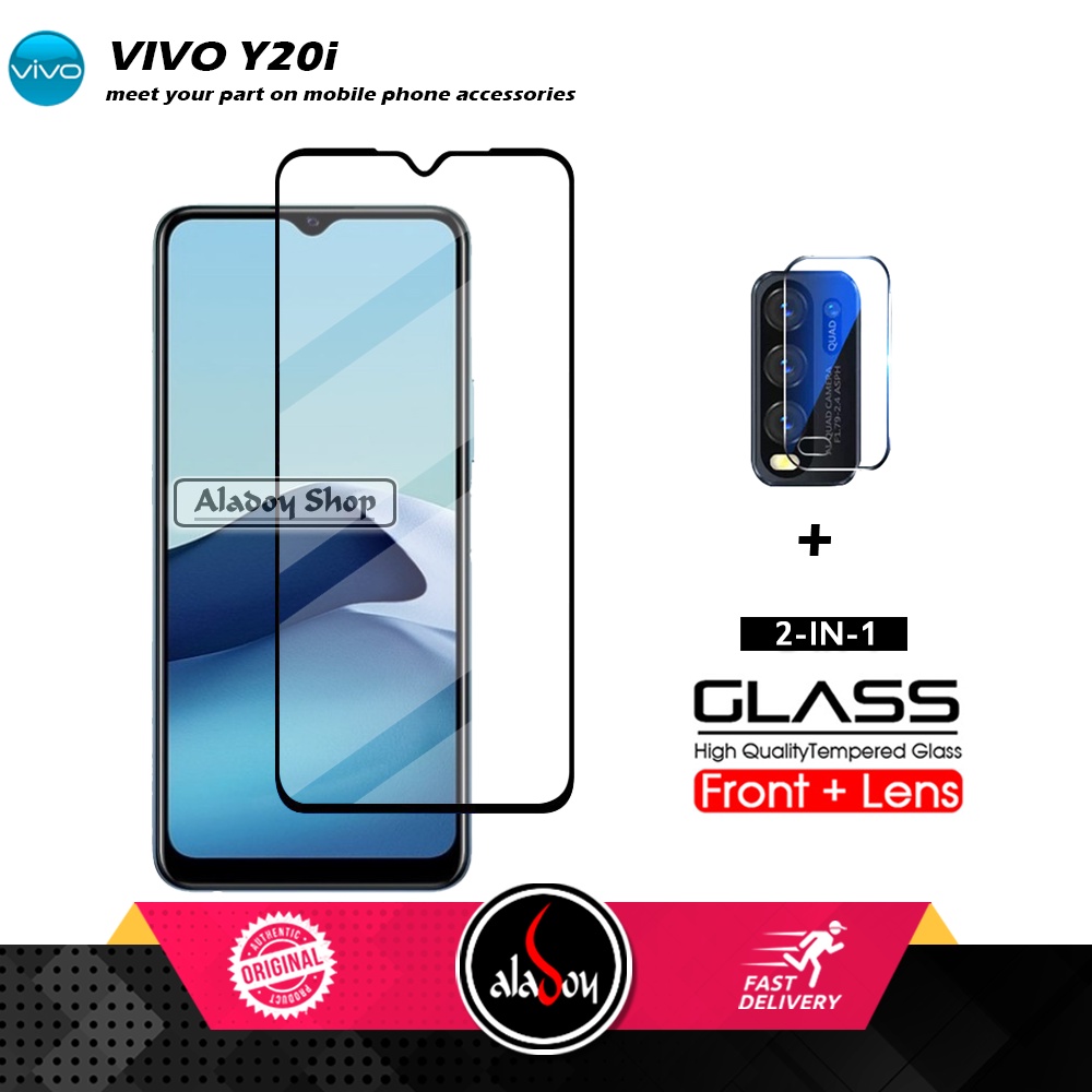 PAKET 2 IN 1 Tempered Glass Layar VIVO Y20i Free Tempered Glass Camera