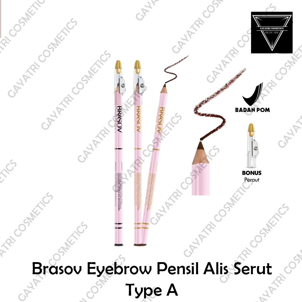 GROSIR Brasov Eyebrow Pensil Alis Serut Type A 12 pcs