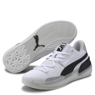 white and black puma basketball shoes