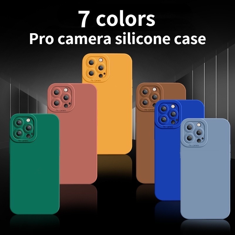 Casing Soft Case Silikon Warna Polos Untuk IPhone 11 12 13 Pro X Xr Xs Max