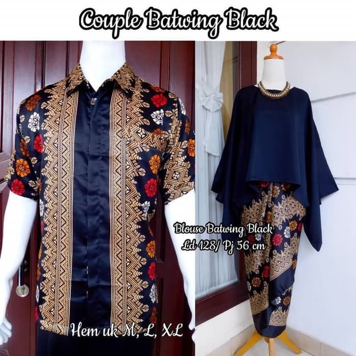 Setelan Couple Kebaya Batwing / Kalong JUMBO Putih dan Lainnya