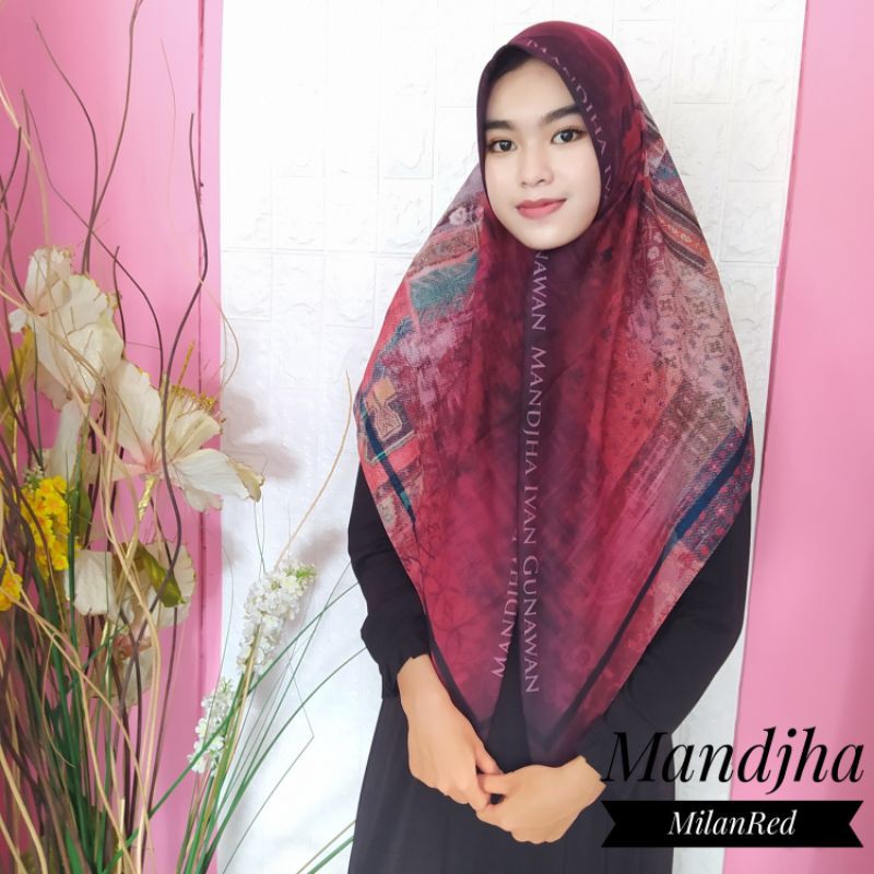 Mandjha Scarf Voal Hijab Wanita by Ivan Gunawan Series Milan Red