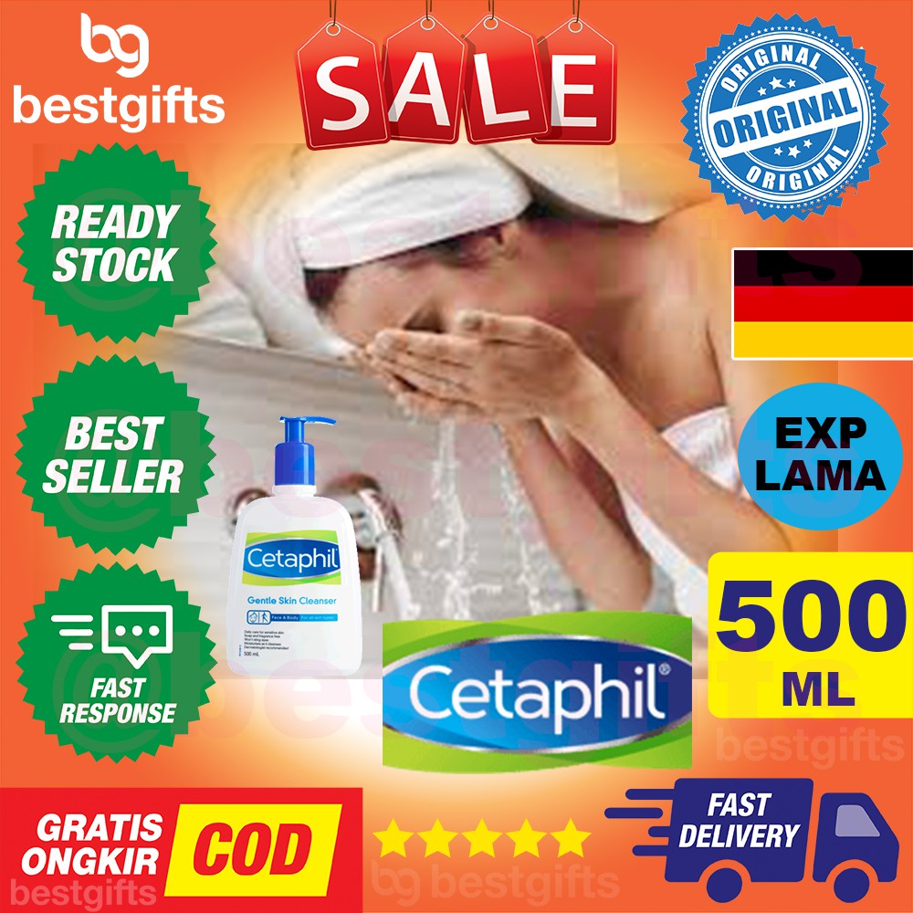 CETAPHIL GENTLE SKIN CLEANSER FOR FACE BODY ALL SKIN TYPES PEMBERSIH WAJAH SEMUA JENIS KULIT 500 ML