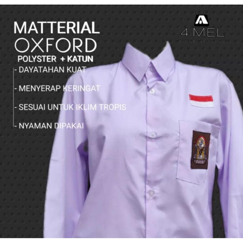 Baju Putih SMA Lengan Panjang Kain Oxford Sragam Sekolah Harga Terjangkau