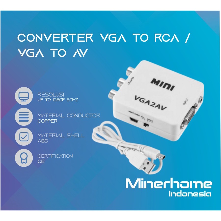 Converter Adapter VGA to RCA / VGA to AV High Quality