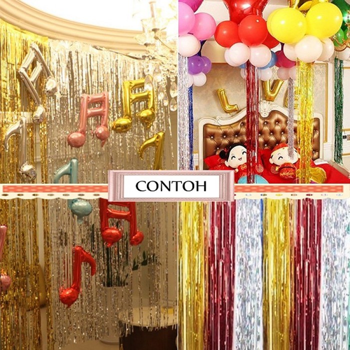 Tirai Foil Rumbai / Curtain Slinger Foil/ Backdrop Foil/DEKORASI ULTAH