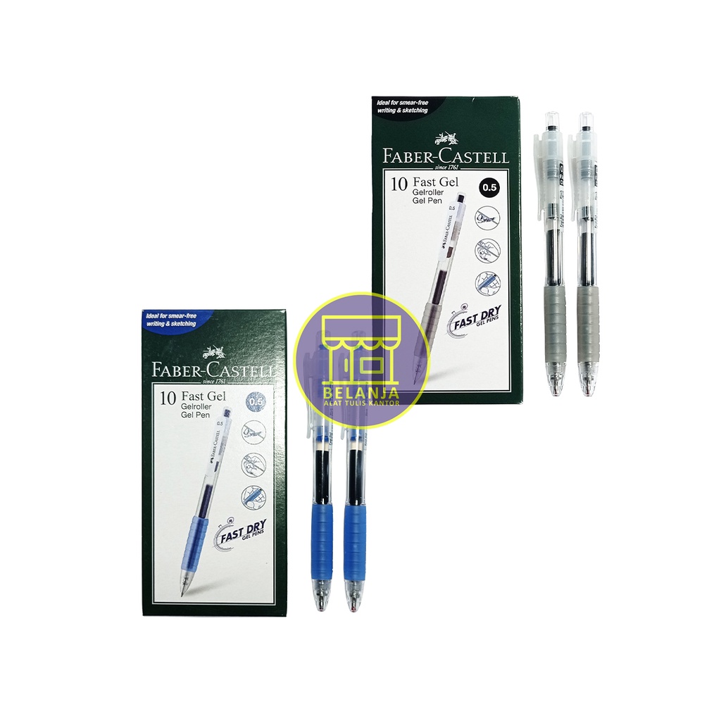 

Faber Castell Pulpen Gel Pen Fast DRY 0.5mm - PCS