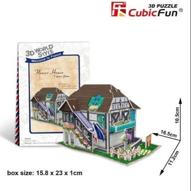 CUBIC FUN 3D WORLD STYLE PUZZLE FRANCE FLOWER HOUSE