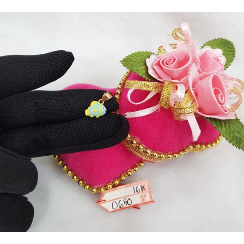 Lt1412E119E liontin emas ikan gold fish finding nemo emas kuning asli cute fish berat 0.650 kadar 70