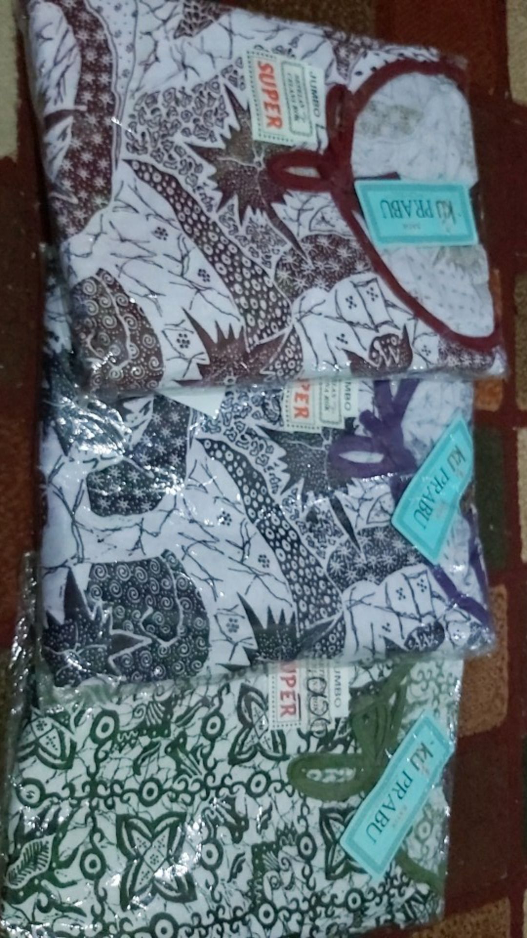 Setelan Jumbo Celana Panjang Batik Kaos Kencana Ungu