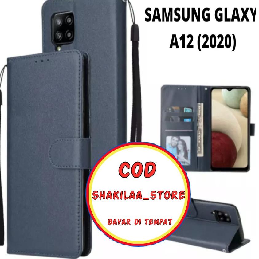 ☻ CASE FLIP CASE KULIT FOR SAMSUNG GALAXY A12 2020 - CASING DOMPET-FLIP COVER LEATHER-SARUNG HP 