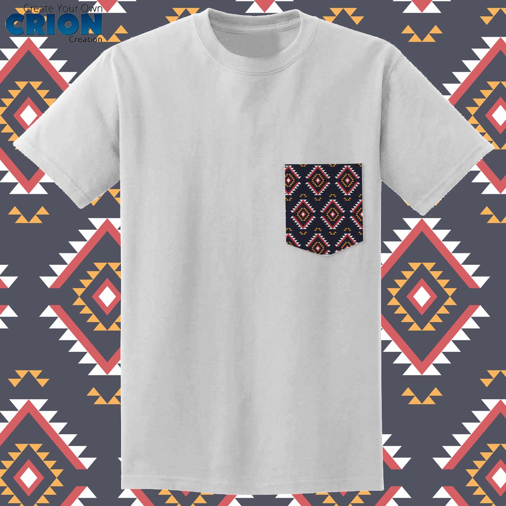 Crion Casual Tees Ethnic Series 3 with Pocket - Kaos dengan Kantong