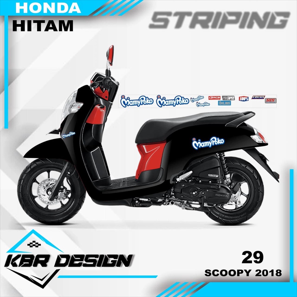 SCOOPY 2018 (cod) stiker motor striping SCOOPY 2018 motor honda motor sticker variasi Racing 29