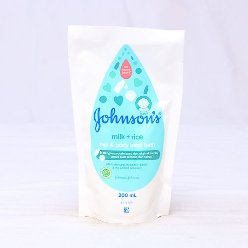 Johnson's Baby Hair & Body Bath Milk + Rice Refill 200ml