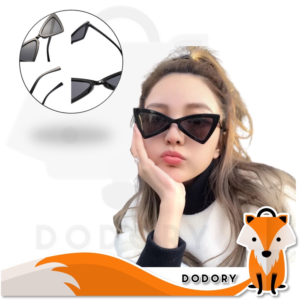 DODORY K714 Kacamata Fashion Anti Radiasi Bentuk Triangle Sunglasses Hitam  Style Unik