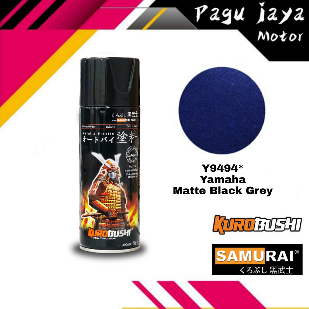 samurai paint 400ml Y9494* YAMAHA MATTE BLACK GREY cat semprot spray paint pilok pilox