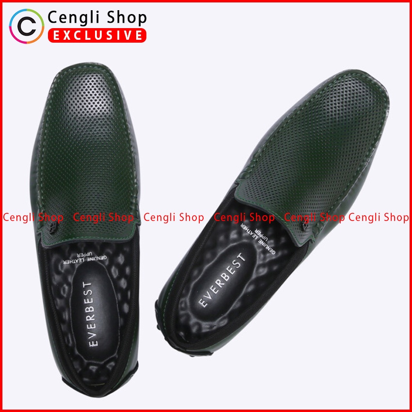 SEPATU LOAFER EVERBEST PRIA ORIGINAL PANSUS KULIT BRANDED HIJAU EM45