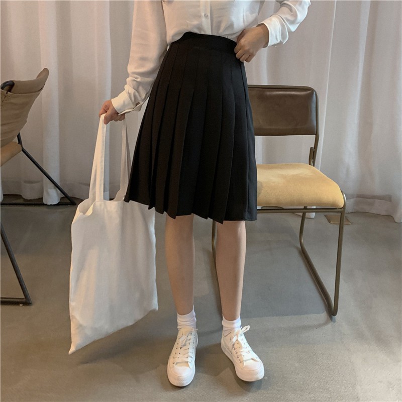 Rok korea style Midi Skirt tennis skirt panjang (READY STOCK)