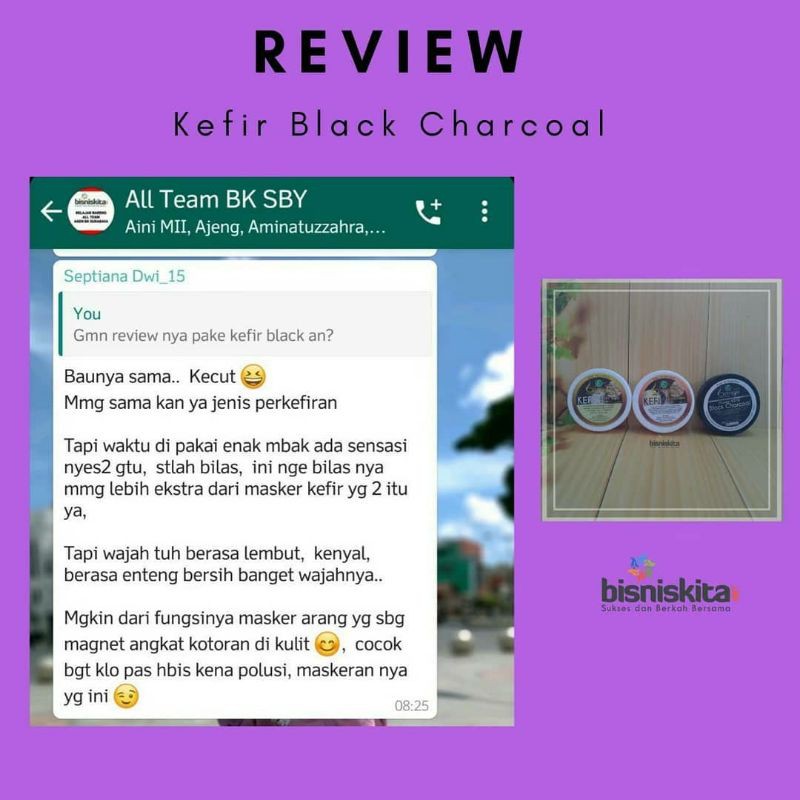 MASKER KEFIR BATRISYIA HERBAL/ KEFIR MILKY/KEFIR GALENDO/ KEFIR CHARCOAL/UNTUK KOMEDO/JERAWAT/BRUNTUSAN KERING BERMINYAK/KEFIR MASK SUSU BATRISYIA