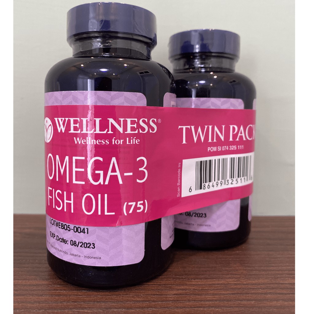 Wellness Omega 3 1000mg  Fish Oil 1000 mg 75 Kapsul Softgels (BUY 1 GET 1)