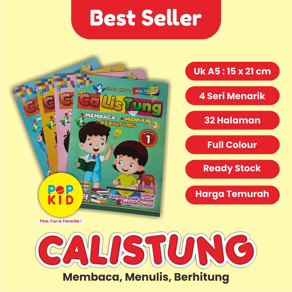 BUKU ANAK CALISTUNG MEMBACA MENULIS BERHITUNG UNTUK TK DAN SD TERBARU