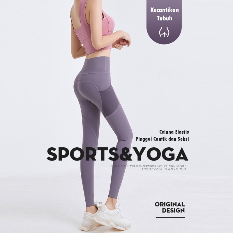 Legging Sport Wanita Panjang Celana Olahraga Wanita Celana legging Wanita Celana Zumba Gym Dengan Saku celana LG-MTCK