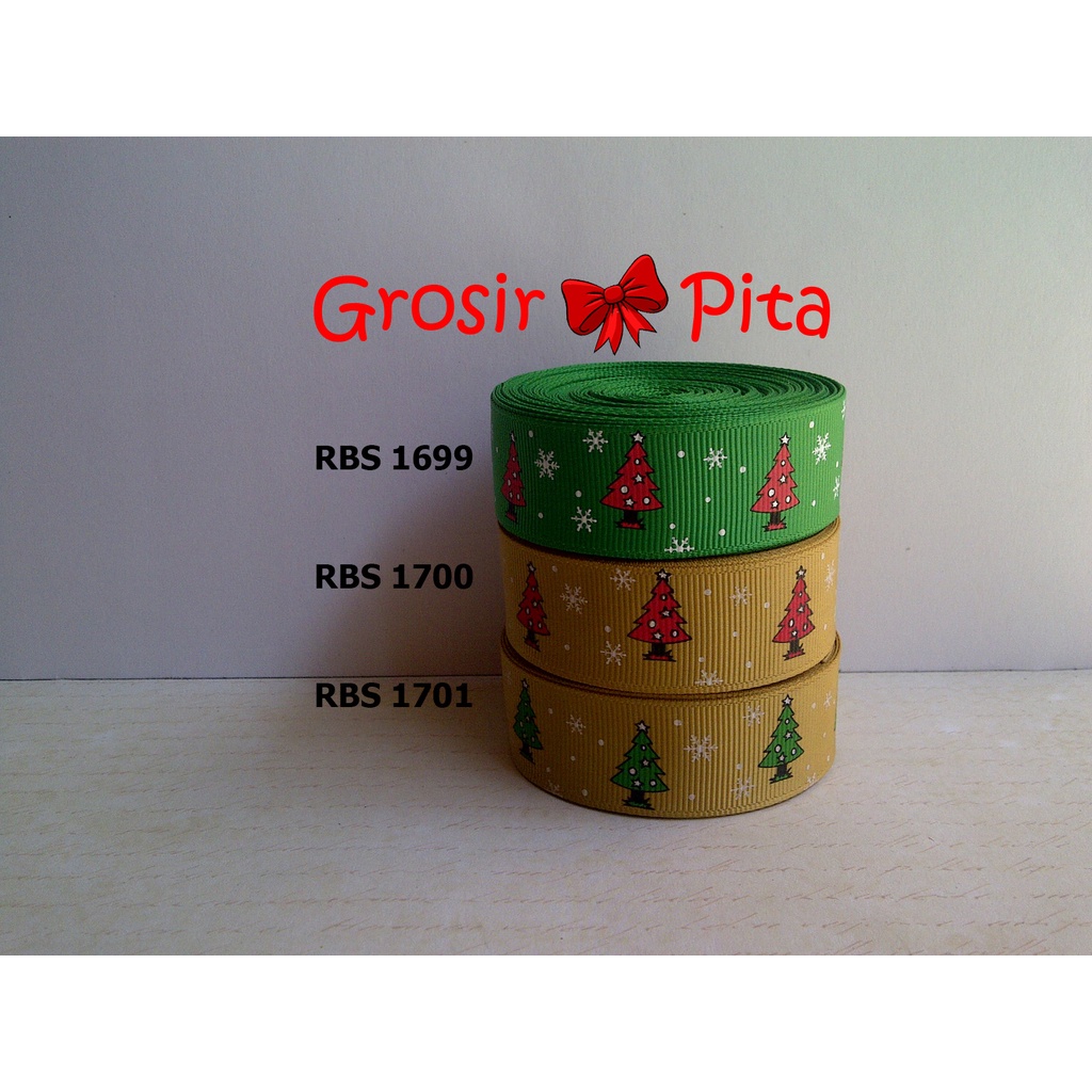 

(25 yard) Pita Grosgrain Motif Natal RBS 1699,1700,1701 | Pita Christmas | Toko Bahan Craft | Grosir Pita