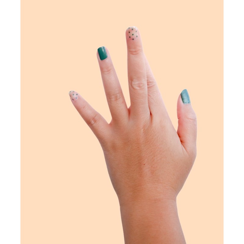Pandan Nail Sticker - Stiker Kuku - Gel Nail Wrap Hijau Motif