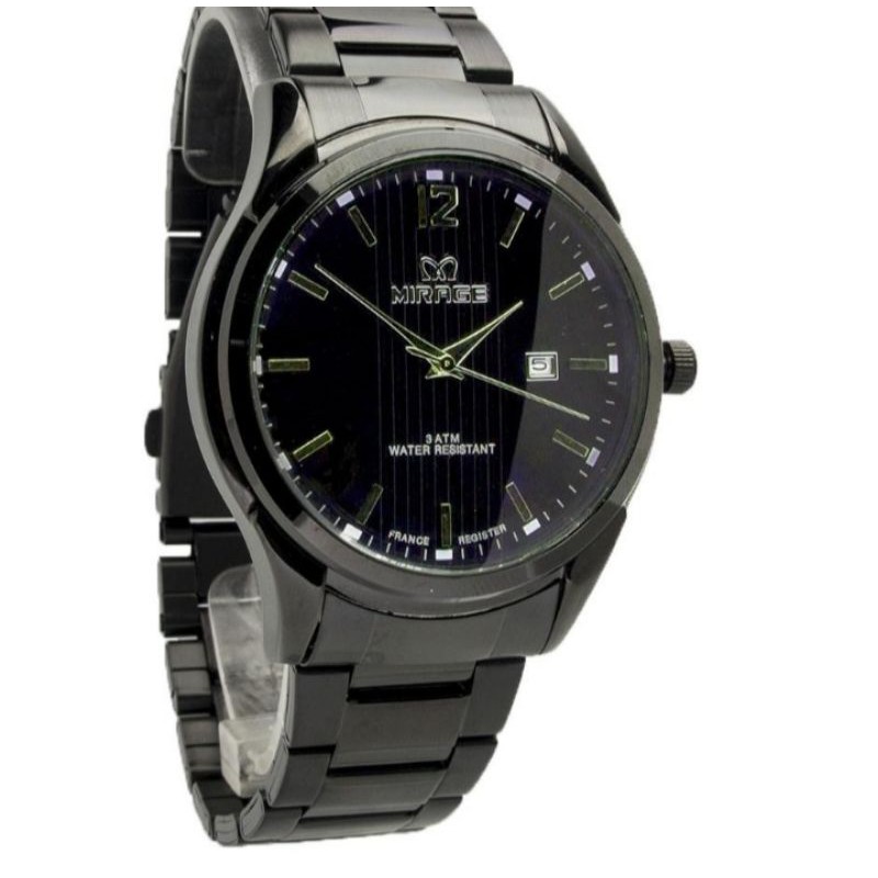 jam tangan pria;MIRAGE M7570BRP-Lhitam full~ORIGINAL WATER RESISTANT~TGL~STAINLESS