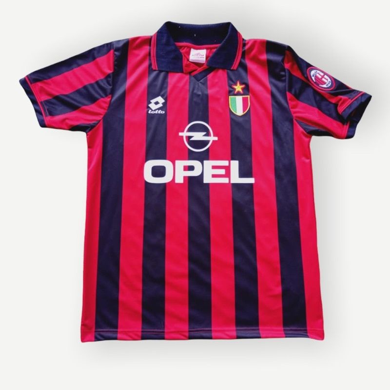 Jersey Bola Retro AC Milann Home 96 grade ori