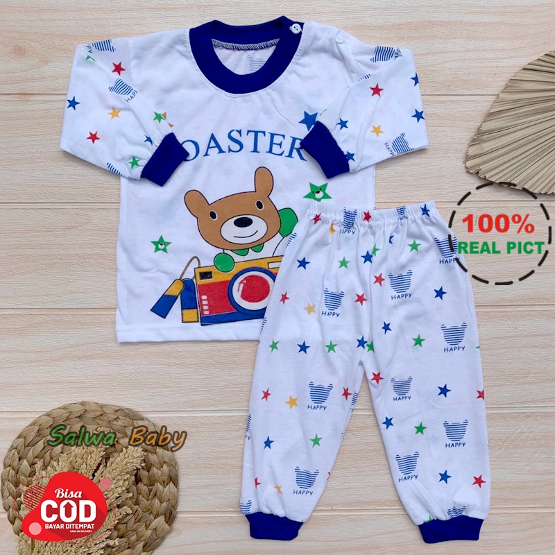 Piyama Bayi Setelan Baju Bayi Kaos Oblong lengan panjang Anak usia 6-12 Bulan Anababy