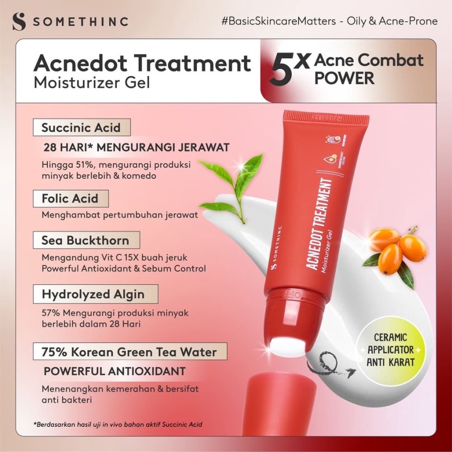 ★ BB ★ SOMETHINC ACNEDOT Treatment Moisturizer Gel - Krim Pagi dan Malam Kulit Jerawat