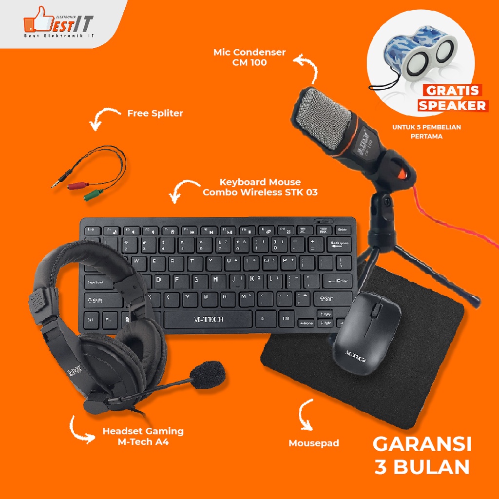 Paket Combo 4 in 1 Best Lengkap bisa untuk PC Komputer Laptop