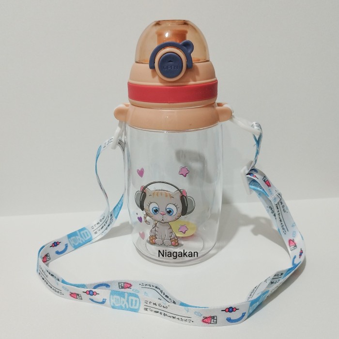 botol minum anak Tali Tanpa Sedotan HX-508 BPA FREE 650 Ml - Cream K3A9 VIRAL KEREN botol minum kaca