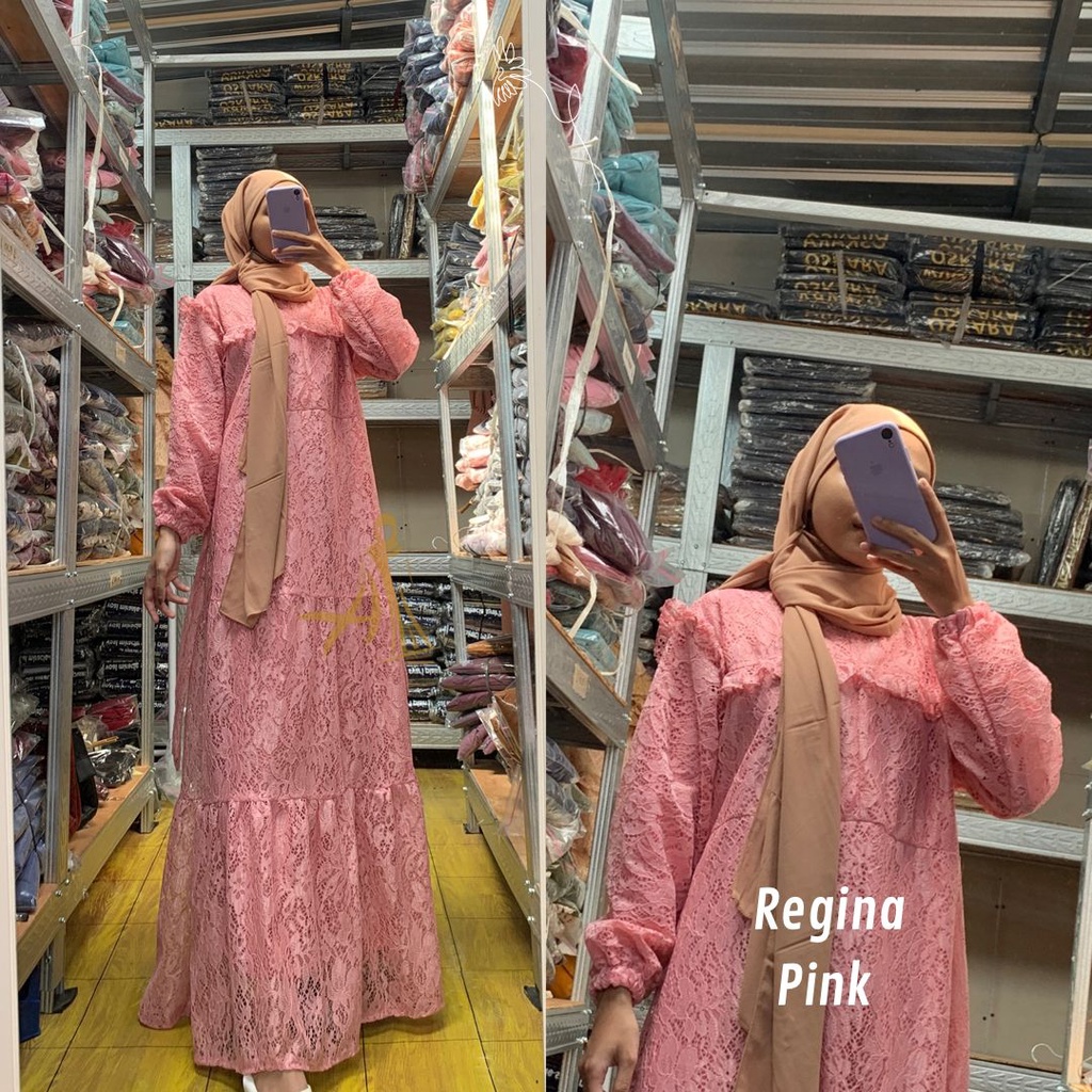 REGINA DRESS BRUKAT MEWAH / DRESS GAMIS BROKAT PREMIUM PESTA / KARINA DRESS GAUN BRIDEDMAID Gamis Kondangan